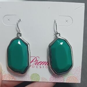 Premier Designs Green and Silver Earrings